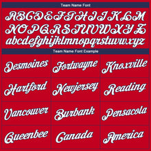 Load image into Gallery viewer, Custom Red White-Navy Authentic Throwback Basketball Jersey