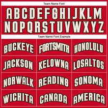 Load image into Gallery viewer, Custom Red White-Old Gold Authentic Throwback Basketball Jersey