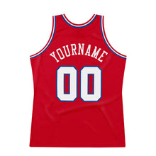 Load image into Gallery viewer, Custom Red White-Royal Authentic Throwback Basketball Jersey