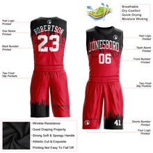 Load image into Gallery viewer, Custom Red White-Black Round Neck Sublimation Basketball Suit Jersey