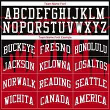 Load image into Gallery viewer, Custom Red White-Black Round Neck Sublimation Basketball Suit Jersey