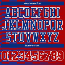 Load image into Gallery viewer, Custom Red Red-Royal Round Neck Sublimation Basketball Suit Jersey