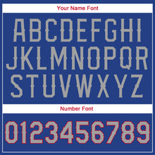 Load image into Gallery viewer, Custom Royal Silver Gray-Red Authentic Throwback Basketball Jersey