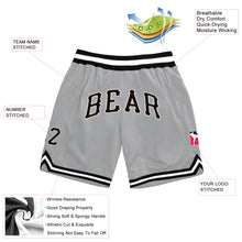 Load image into Gallery viewer, Custom Silver Gray Black-White Authentic Throwback Basketball Shorts