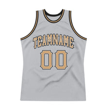 Load image into Gallery viewer, Custom Silver Gray Old Gold-Black Authentic Throwback Basketball Jersey