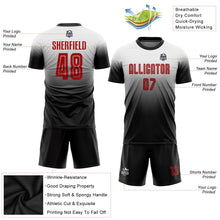 Load image into Gallery viewer, Custom White Red-Black Sublimation Fade Fashion Soccer Uniform Jersey