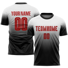 Load image into Gallery viewer, Custom White Red-Black Sublimation Fade Fashion Soccer Uniform Jersey