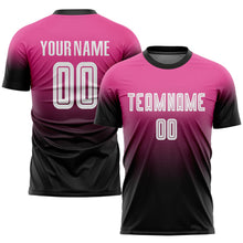 Load image into Gallery viewer, Custom Pink White-Black Sublimation Fade Fashion Soccer Uniform Jersey
