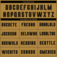 Load image into Gallery viewer, Custom Old Gold Black Sublimation Fade Fashion Soccer Uniform Jersey