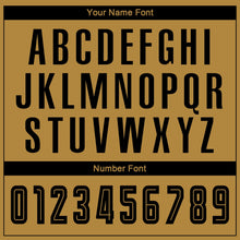 Load image into Gallery viewer, Custom Old Gold Black Sublimation Fade Fashion Soccer Uniform Jersey