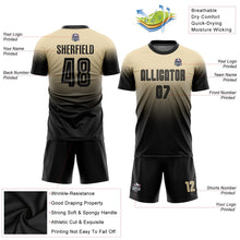Load image into Gallery viewer, Custom Cream Black Sublimation Fade Fashion Soccer Uniform Jersey