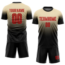 Load image into Gallery viewer, Custom Cream Red-Black Sublimation Fade Fashion Soccer Uniform Jersey