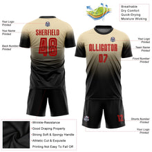 Load image into Gallery viewer, Custom Cream Red-Black Sublimation Fade Fashion Soccer Uniform Jersey