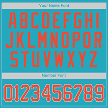 Load image into Gallery viewer, Custom Teal Orange-Silver Gray Authentic Throwback Basketball Jersey