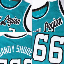 Load image into Gallery viewer, Custom Teal Red-Black Authentic Throwback Basketball Jersey