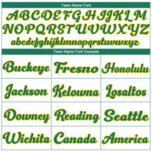 Load image into Gallery viewer, Custom White Kelly Green-Gold Authentic Throwback Basketball Jersey