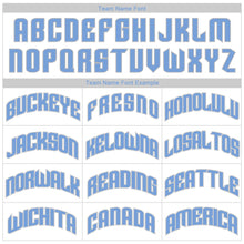 Load image into Gallery viewer, Custom White Silver Gray-Light Blue Authentic Throwback Basketball Jersey