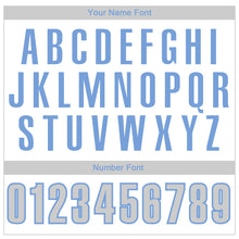 Load image into Gallery viewer, Custom White Silver Gray-Light Blue Authentic Throwback Basketball Jersey