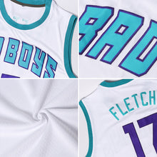 Load image into Gallery viewer, Custom White Silver Gray-Light Blue Authentic Throwback Basketball Jersey