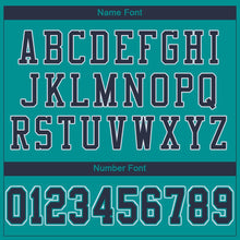 Load image into Gallery viewer, Custom Aqua Navy-White Mesh Authentic Football Jersey