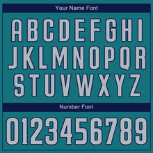 Load image into Gallery viewer, Custom Aqua Gray-Navy Authentic Baseball Jersey