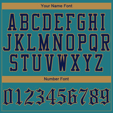 Load image into Gallery viewer, Custom Aqua Navy-Old Gold Authentic Baseball Jersey
