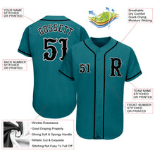Load image into Gallery viewer, Custom Aqua Black-Gray Authentic Baseball Jersey