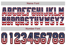 Load image into Gallery viewer, Custom White Cardinal-Black USA Flag Fashion Football Jersey