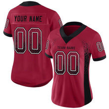 Load image into Gallery viewer, Custom Cardinal Black-White Mesh Drift Fashion Football Jersey