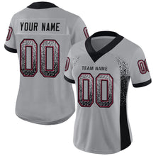 Load image into Gallery viewer, Custom Light Gray Black-Cardinal Mesh Drift Fashion Football Jersey