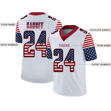 Load image into Gallery viewer, Custom White Red-Black USA Flag Fashion Football Jersey