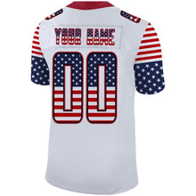 Load image into Gallery viewer, Custom White Red-Black USA Flag Fashion Football Jersey