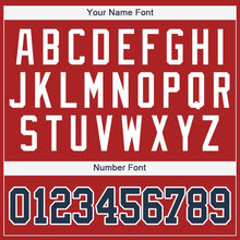 Load image into Gallery viewer, Custom Red Navy-White Baseball Jersey