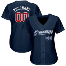 Load image into Gallery viewer, Custom Navy Red-White Baseball Jersey