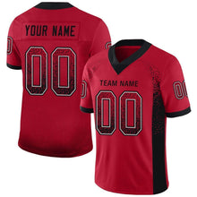 Load image into Gallery viewer, Custom Red Black-Gray Mesh Drift Fashion Football Jersey