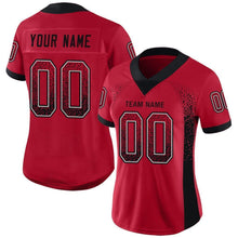 Load image into Gallery viewer, Custom Red Black-Gray Mesh Drift Fashion Football Jersey