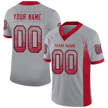 Load image into Gallery viewer, Custom Light Gray Red-Black Mesh Drift Fashion Football Jersey