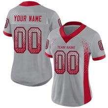Load image into Gallery viewer, Custom Light Gray Red-Black Mesh Drift Fashion Football Jersey