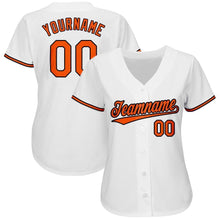 Load image into Gallery viewer, Custom White Orange-Black Baseball Jersey