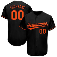 Load image into Gallery viewer, Custom Black Orange Baseball Jersey