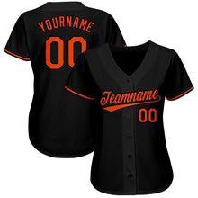 Load image into Gallery viewer, Custom Black Orange Baseball Jersey