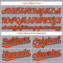 Load image into Gallery viewer, Custom Gray Orange-Black Baseball Jersey