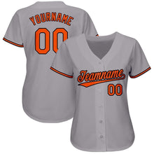 Load image into Gallery viewer, Custom Gray Orange-Black Baseball Jersey