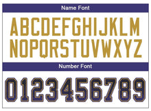 Load image into Gallery viewer, Custom Black Purple-Old Gold Mesh Drift Fashion Football Jersey