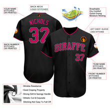 Load image into Gallery viewer, Custom Black Pink-White Authentic Baseball Jersey
