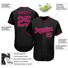 Load image into Gallery viewer, Custom Black Pink-White Authentic Baseball Jersey