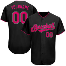Load image into Gallery viewer, Custom Black Pink-White Authentic Baseball Jersey