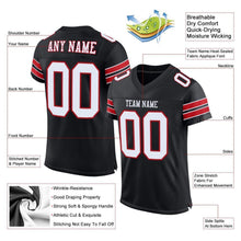 Load image into Gallery viewer, Custom Black White-Red Mesh Authentic Football Jersey