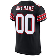Load image into Gallery viewer, Custom Black White-Red Mesh Authentic Football Jersey
