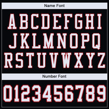 Load image into Gallery viewer, Custom Black White-Red Mesh Authentic Football Jersey